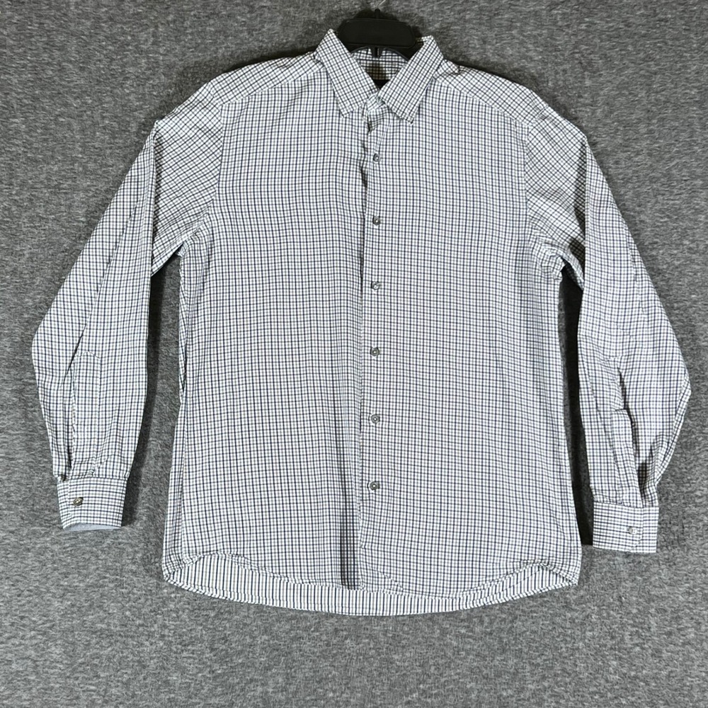 Ermenegildo Zegna Long Sleeve Dress Shirt Gingham Mens Size L